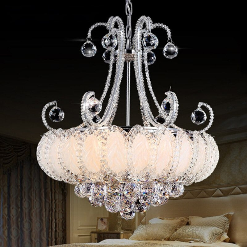 European Luxury Crystal Ball Glass Chandelier Lamp