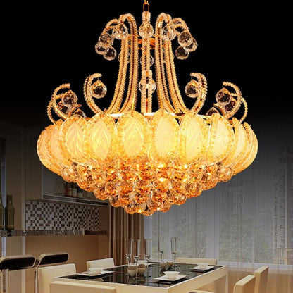 European Luxury Crystal Ball Glass Chandelier Lamp