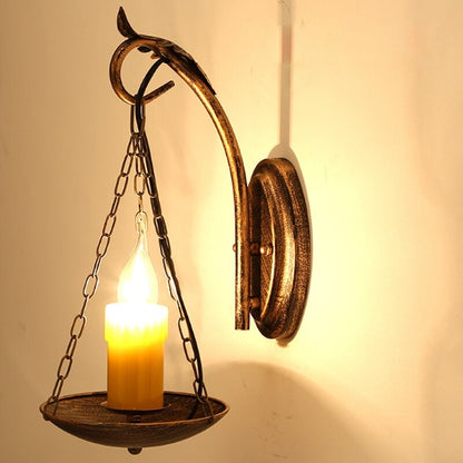 European Retro Resin Candle Design Wall Lamp