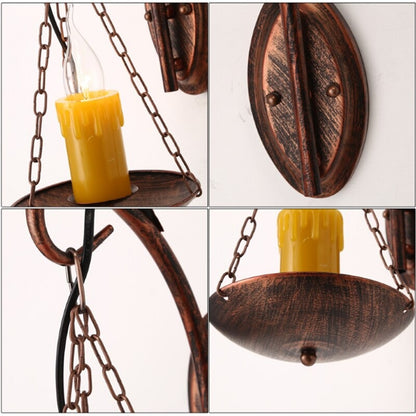 European Retro Resin Candle Design Wall Lamp