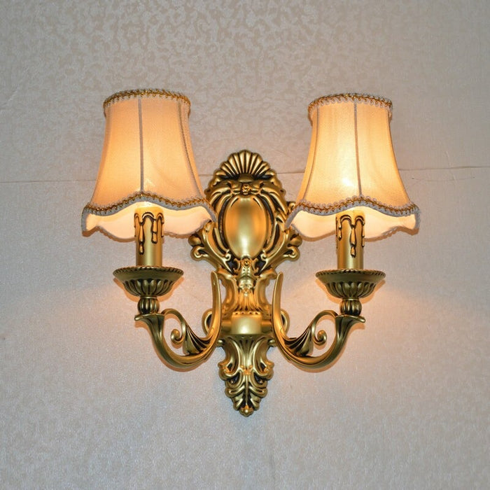 European Vintage Brass Candle Wall Light