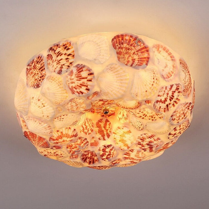 Rustic Shell Bulb Glass Ceiling Light