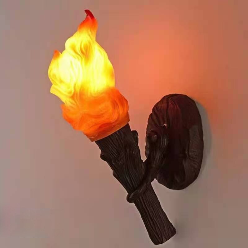 Modern Resin Flame Torch Creative LED Wall Lamp