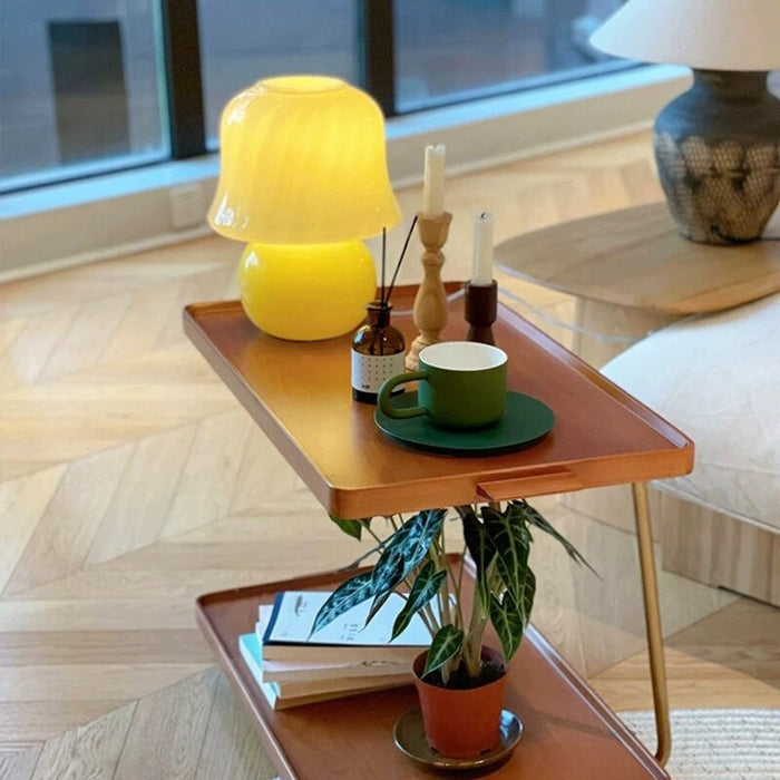 French Modern Yellow Glass Table Lamp