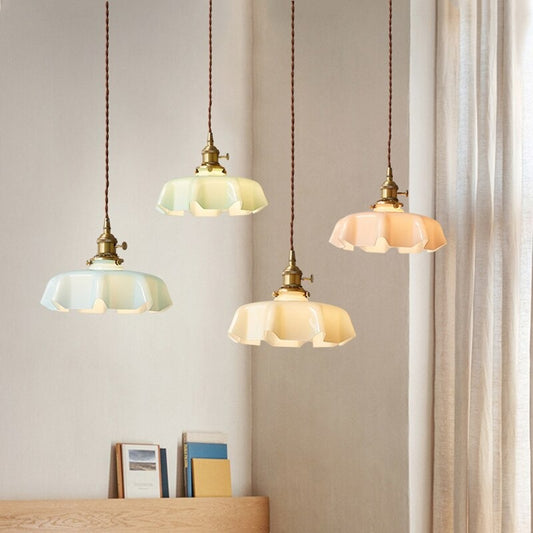 French Retro Single Glass Pendant Lamp