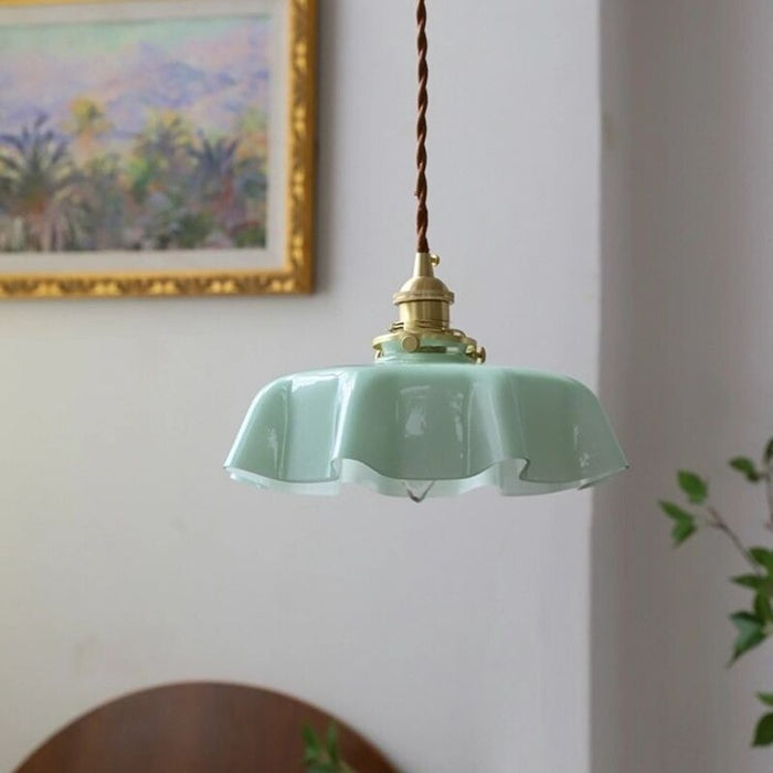 French Retro Single Glass Pendant Lamp