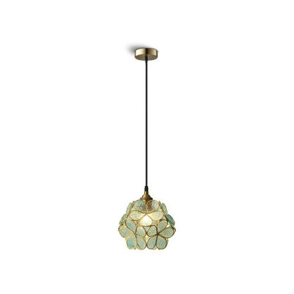 Modern Glass flower Copper Chandelier