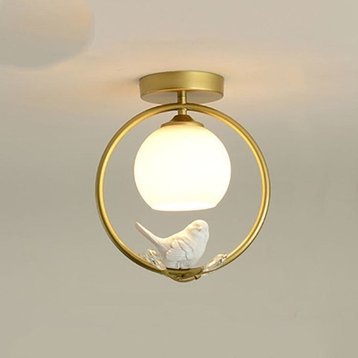 Resin Bird Design LED Ceiling Lamp