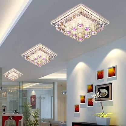 Square LED Crystal Ceiling Light