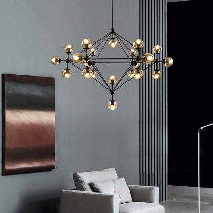 Industrial Black Magic Bean LED Chandelier