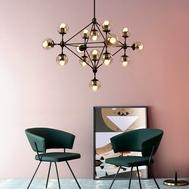 Industrial Black Magic Bean LED Chandelier