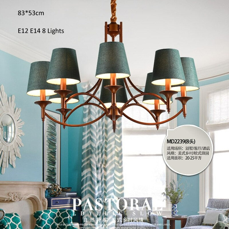 Industrial Style 8 Lights Chandelier Lamp