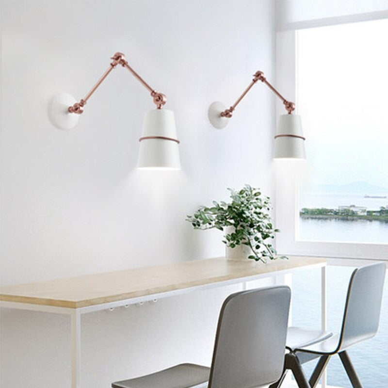 Long Iron Arm Foldable Wall Lamp