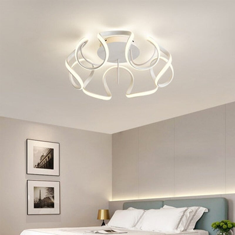 Iron Geometric Black And White LED Ceiling Light