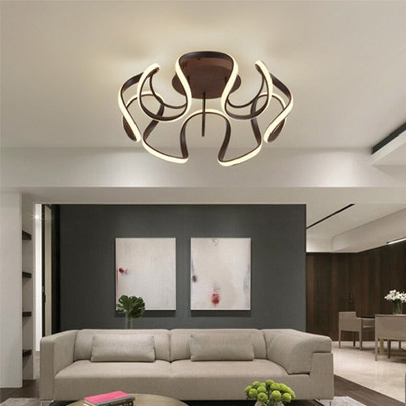 Iron Geometric Black And White LED Ceiling Light