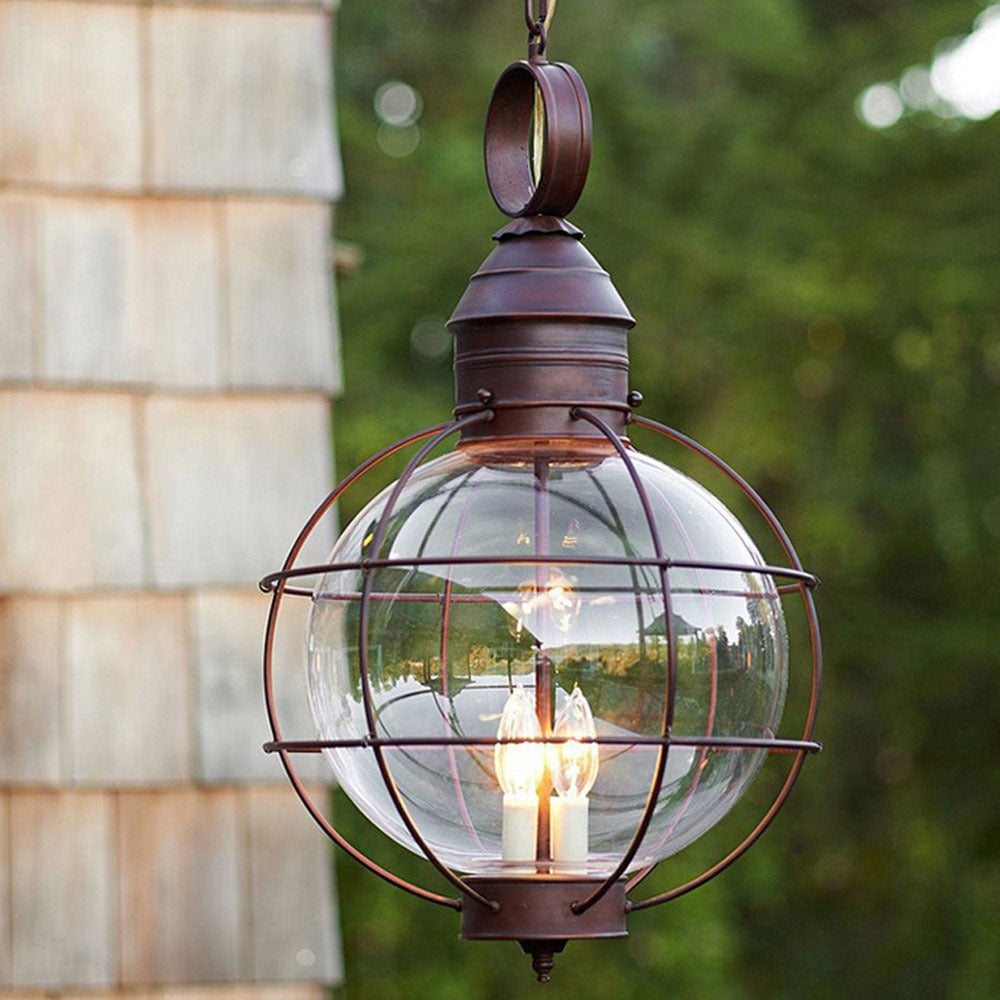 Iron and Glass Design Outdoor Pendant Lamp