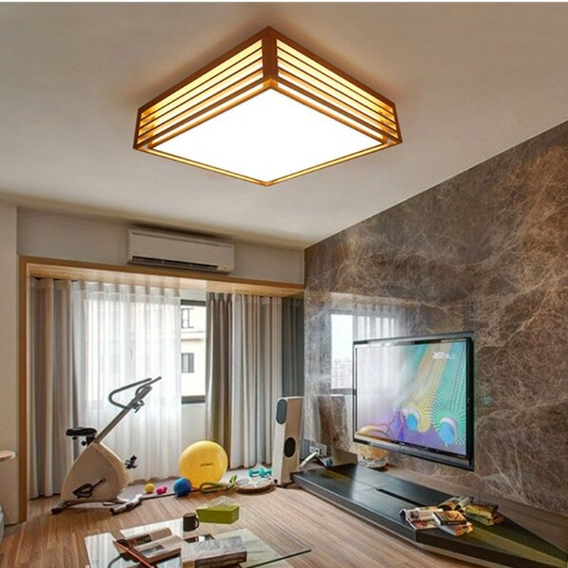 Wooden Square LED Ceiling Light