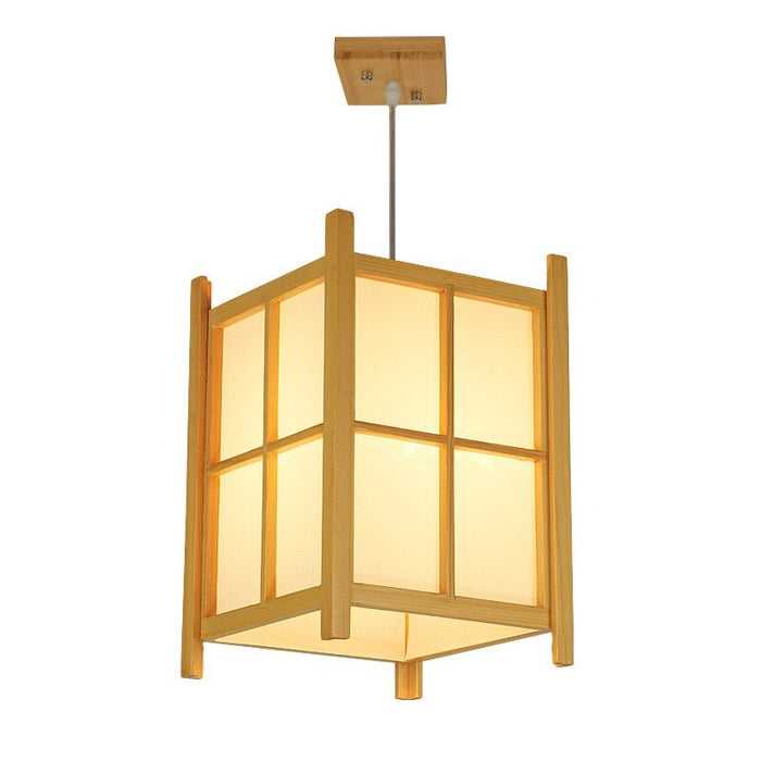 Japanese Tatami Wood Lantern LED Pendant Light