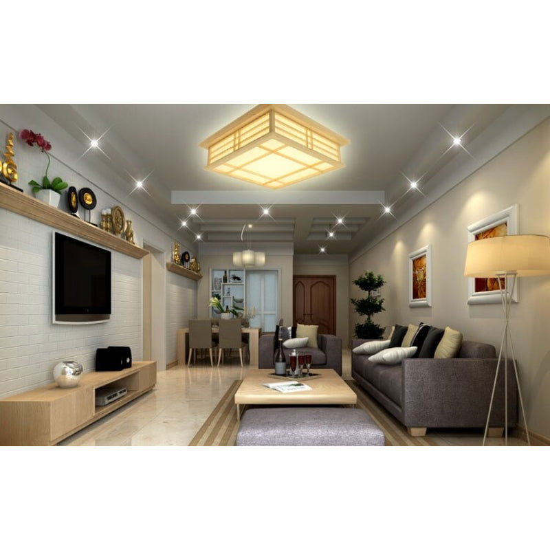 Japanese Tatami Wood LED Ceiling Light