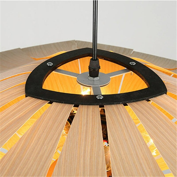Leaf Design Wooden Pendant Light Fixture