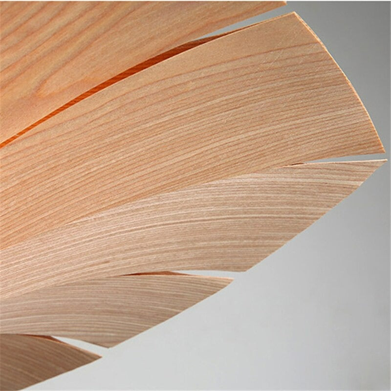 Leaf Design Wooden Pendant Light Fixture