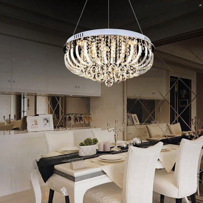 LED Crystal Rounded Decorated Chandelier Lamp