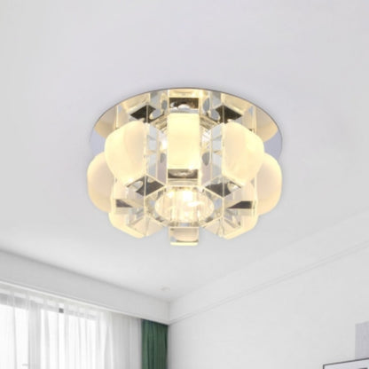 Modern Circle Crystal Flower Design LED Ceiling Light