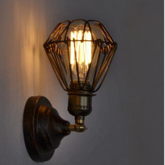Vintage Industrial Loft Cage Wall Lamps