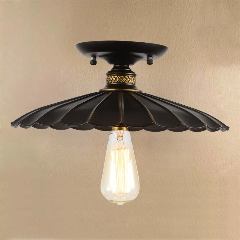 Simple Black Metal Single Head Ceiling Lamp