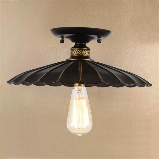 Simple Black Metal Single Head Ceiling Lamp