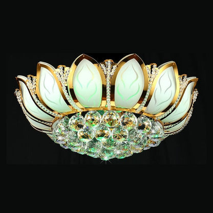 Colorful Lotus Crystal Flower Ceiling Light