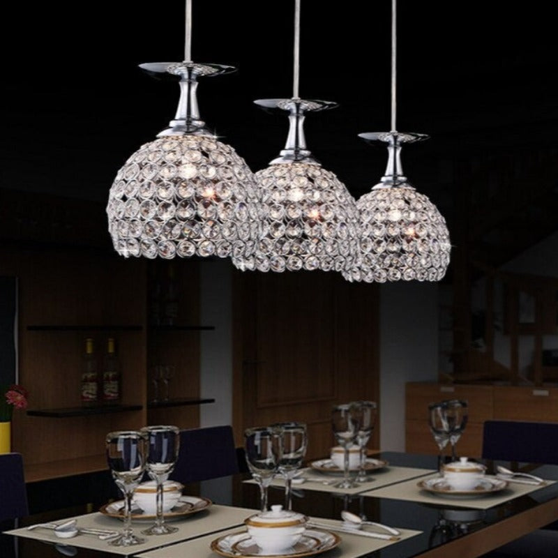 Luxury LED Chrome Crystal Pendant Lamp