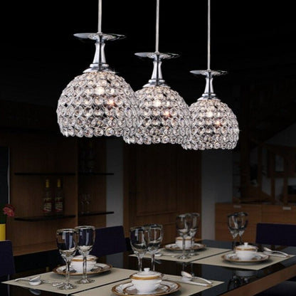 Luxury LED Chrome Crystal Pendant Lamp