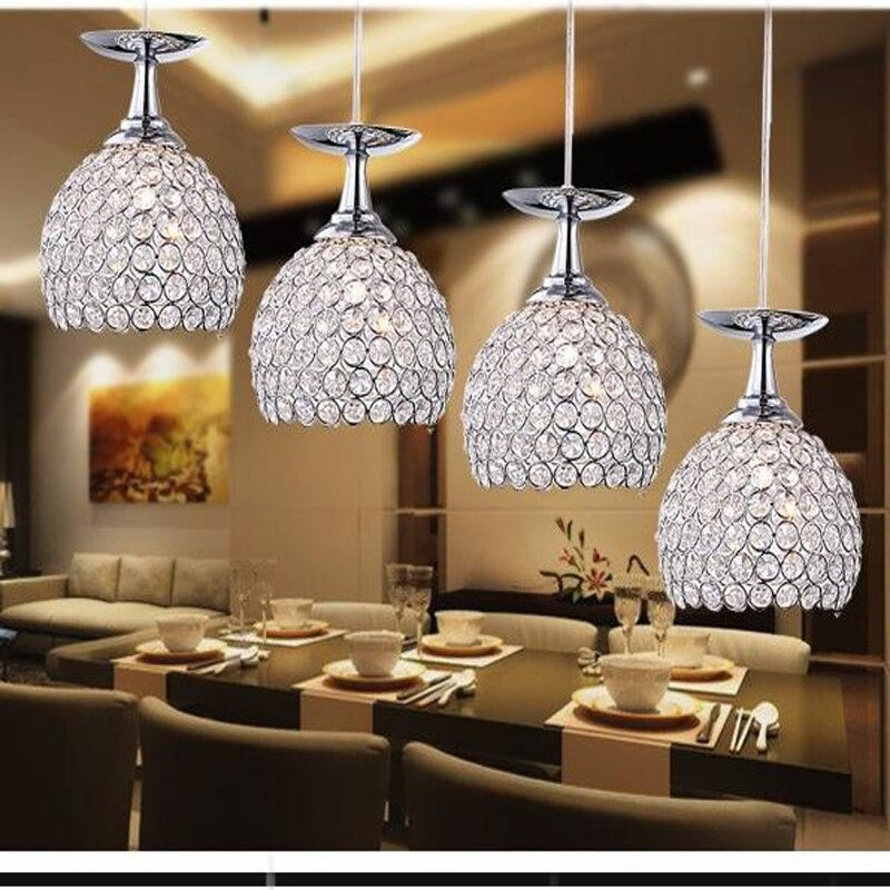 Luxury LED Chrome Crystal Pendant Lamp