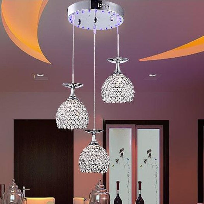 Luxury LED Chrome Crystal Pendant Lamp