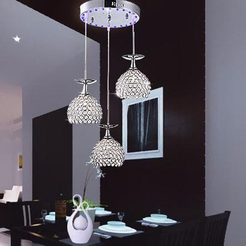 Luxury LED Chrome Crystal Pendant Lamp