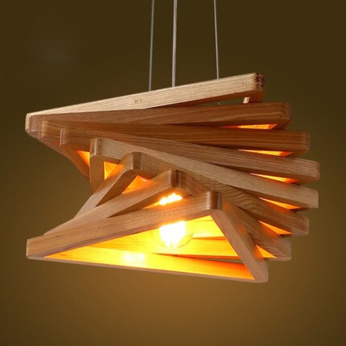 Modern Brief Wood Knob Pendant Light Lamp