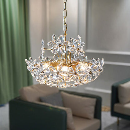 Luxury Crystal Flower LED Lighting Chandelier