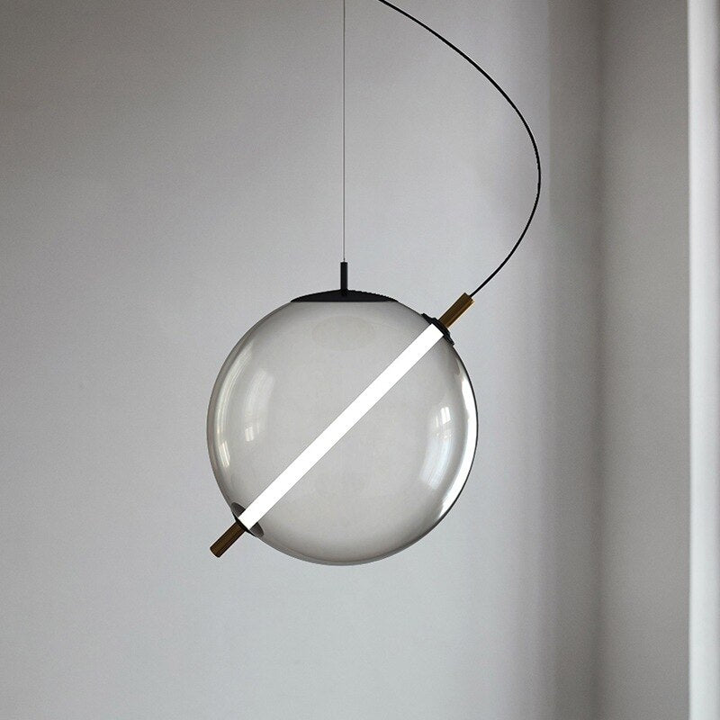 Modern Round Ball Ash Glass Table Lamp