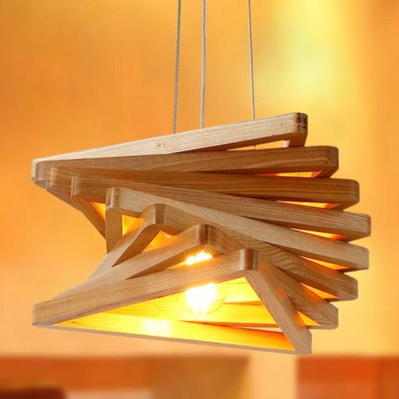 Modern Brief Wood Knob Pendant Light Lamp