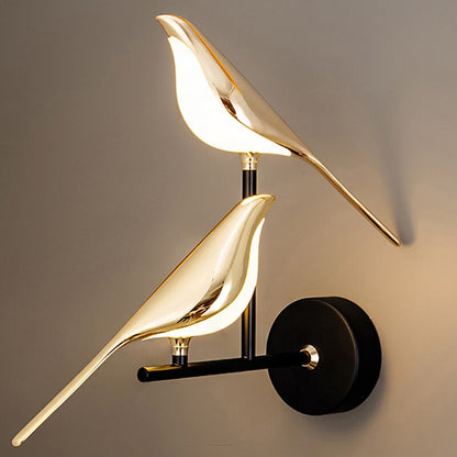 Novelty LED Golden Bird Rotatable Wall Lamp