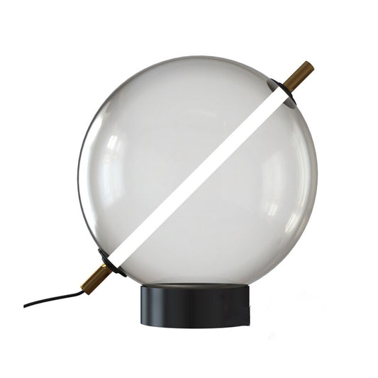 Modern Round Ball Ash Glass Table Lamp