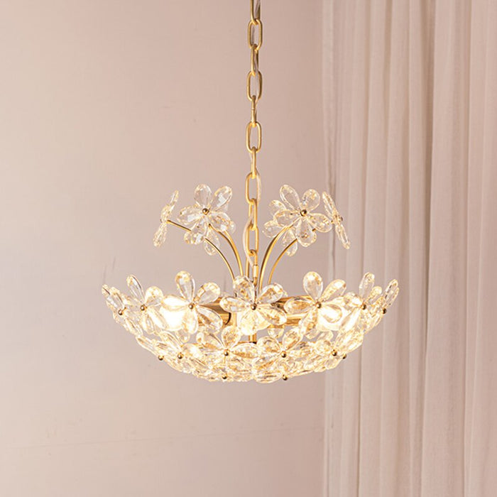 Luxury Crystal Flower LED Lighting Chandelier