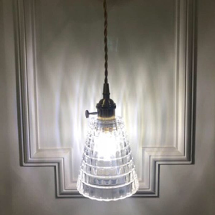 Retro Simple Brass Transparent Glass Wall Lamp