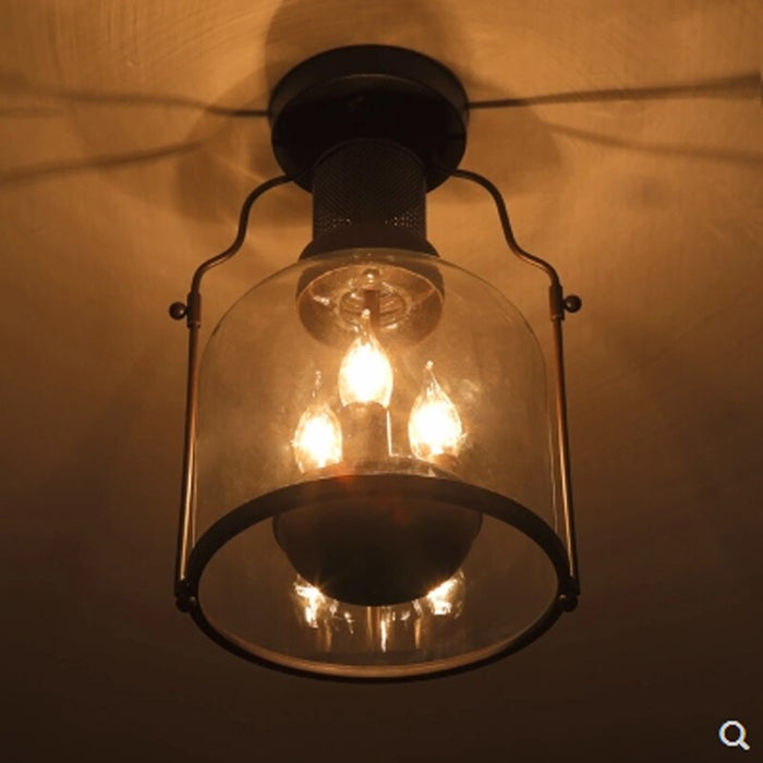 Retro Industrial Creative Glass E14 Bulb Ceiling Lamp