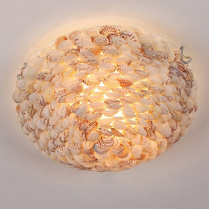 Mediterranean Style Natural Shell Ceiling Light