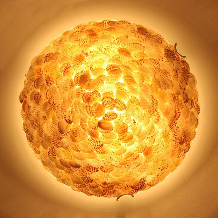 Mediterranean Style Natural Shell Ceiling Light