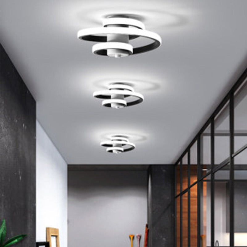 White & Black Geometrical Ceiling Lamp