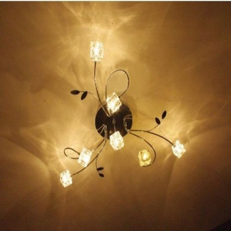 Modern Crystal Cube Decor Ceiling Lamp Fixture