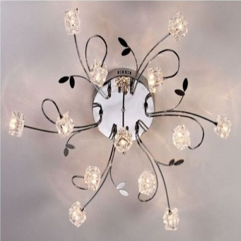 Modern Crystal Cube Decor Ceiling Lamp Fixture